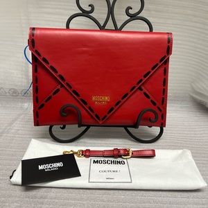 Moschino Couture Red Envelope Clutch